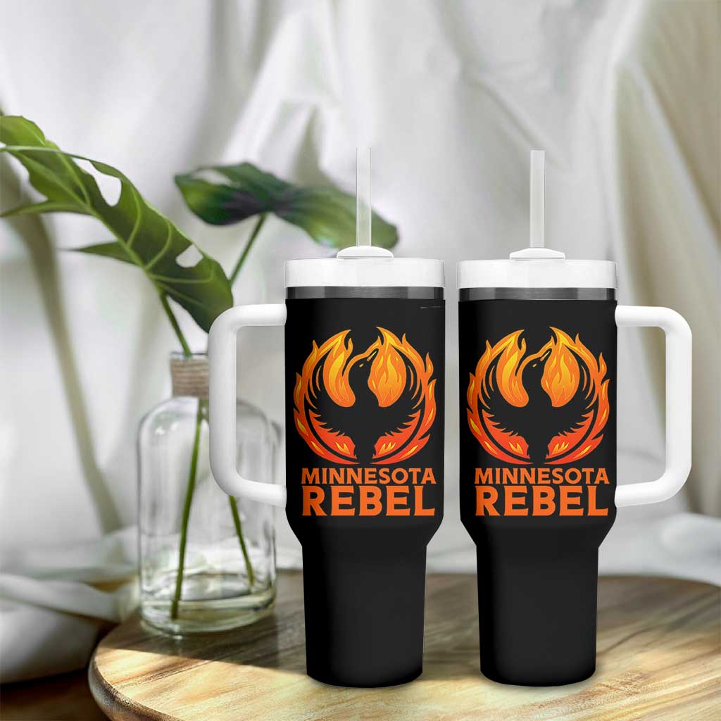 Minnesota Rebel Loon Tumbler With Handle Rising From Fire Political Resistance
