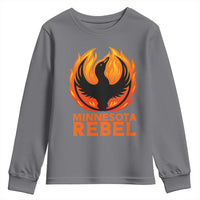 Minnesota Rebel Loon Youth Sweatshirt Rising From Fire Political Resistance