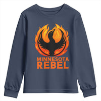 Minnesota Rebel Loon Youth Sweatshirt Rising From Fire Political Resistance
