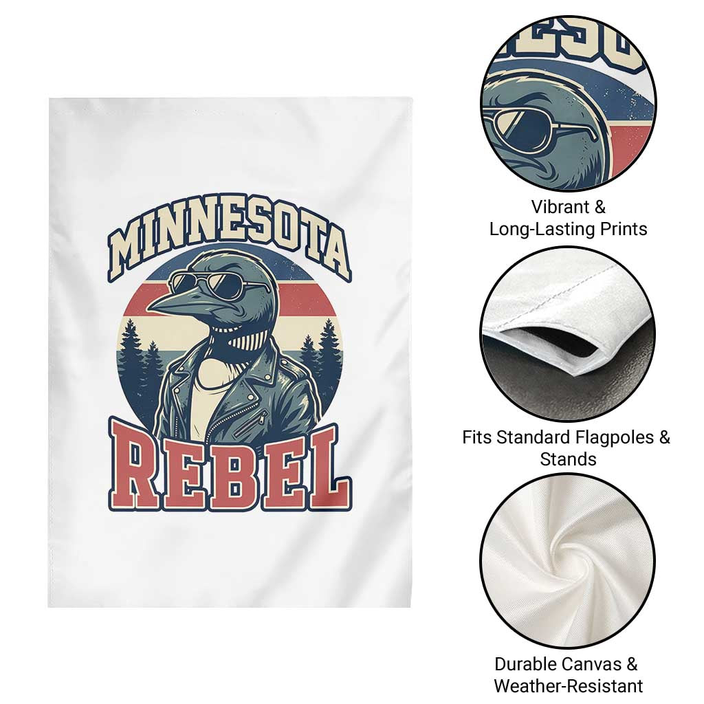 Minnesota Rebel Grumpy Loon Garden Flag Retro Vintage Politcal Resistance