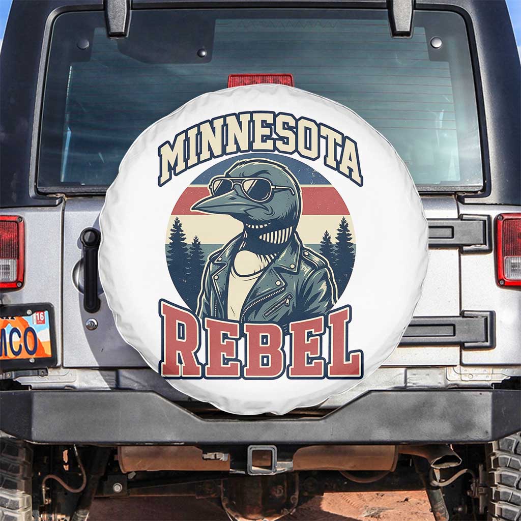 Minnesota Rebel Grumpy Loon Spare Tire Cover Retro Vintage Politcal Resistance