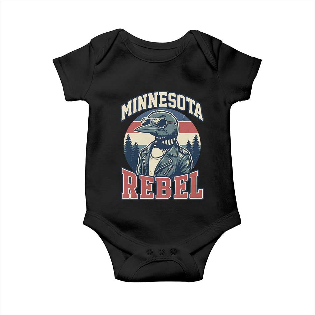 Minnesota Rebel Grumpy Loon Baby Onesie Retro Vintage Politcal Resistance