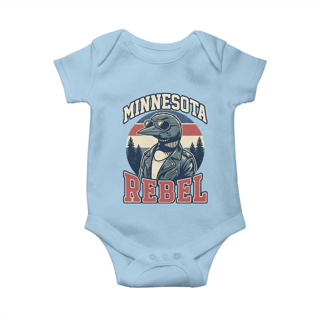 Minnesota Rebel Grumpy Loon Baby Onesie Retro Vintage Politcal Resistance