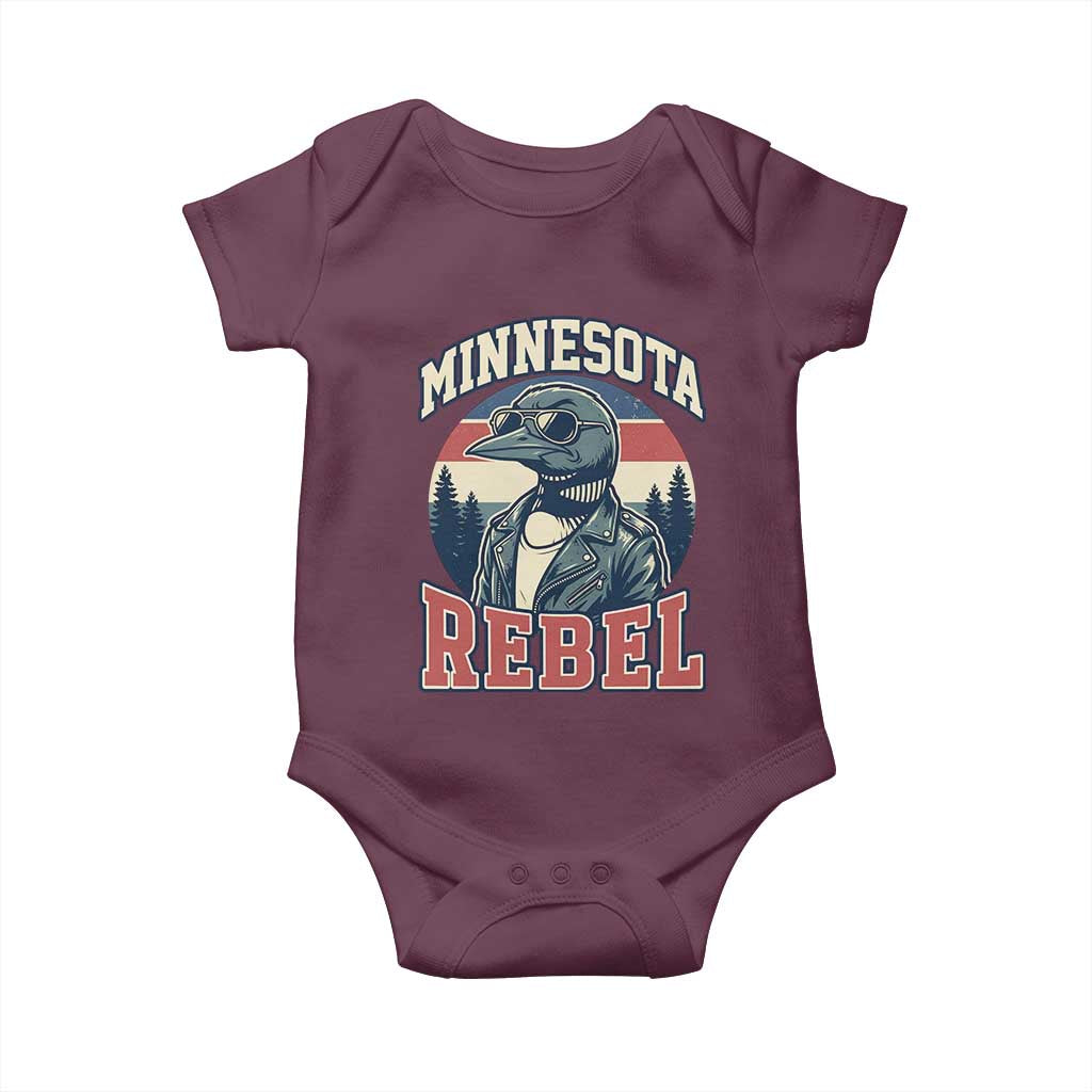 Minnesota Rebel Grumpy Loon Baby Onesie Retro Vintage Politcal Resistance