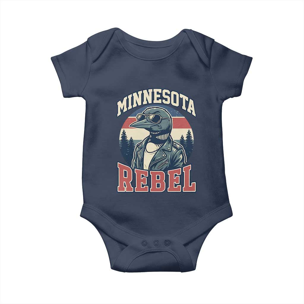 Minnesota Rebel Grumpy Loon Baby Onesie Retro Vintage Politcal Resistance