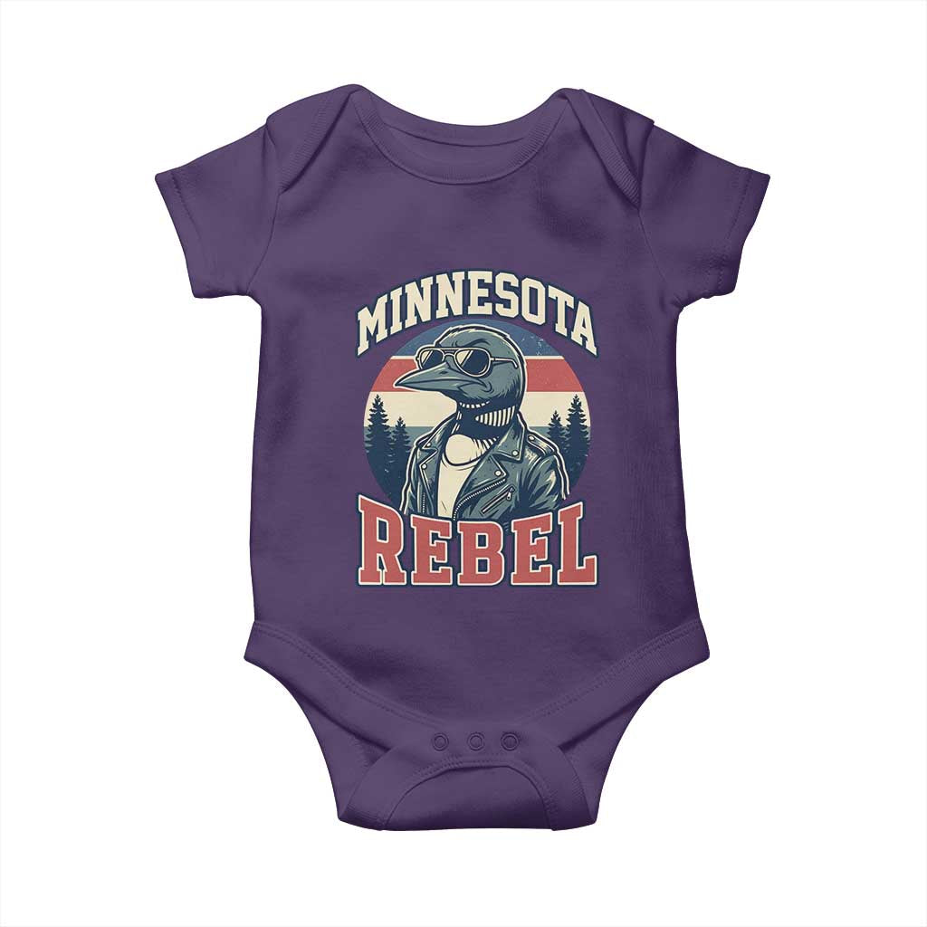 Minnesota Rebel Grumpy Loon Baby Onesie Retro Vintage Politcal Resistance