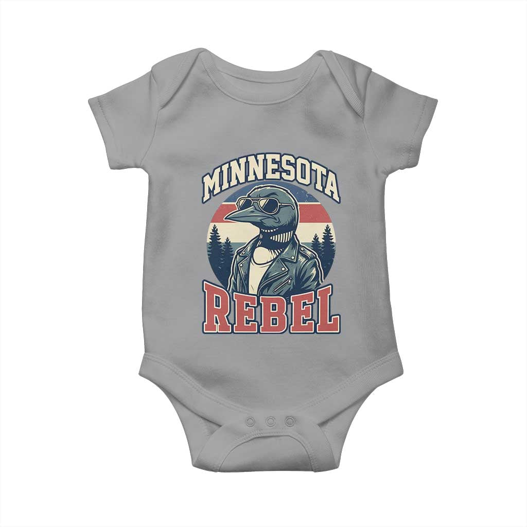 Minnesota Rebel Grumpy Loon Baby Onesie Retro Vintage Politcal Resistance