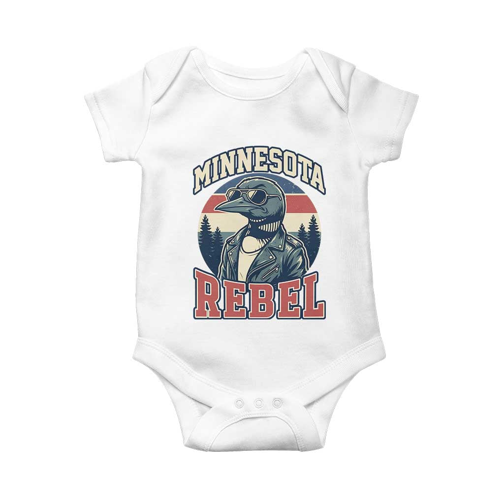 Minnesota Rebel Grumpy Loon Baby Onesie Retro Vintage Politcal Resistance
