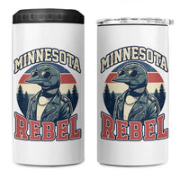 Minnesota Rebel Grumpy Loon 4 in 1 Can Cooler Tumbler Retro Vintage Politcal Resistance