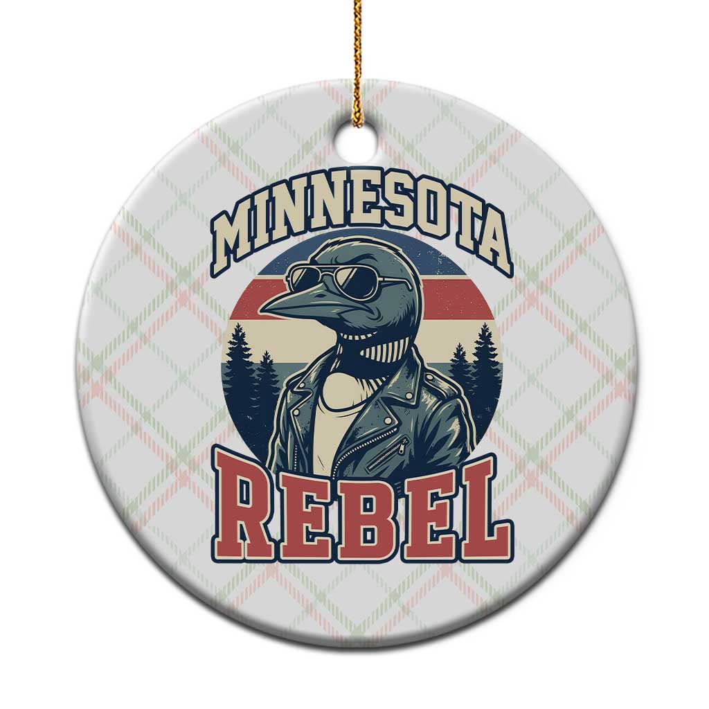 Minnesota Rebel Grumpy Loon Ceramic Ornament Retro Vintage Politcal Resistance