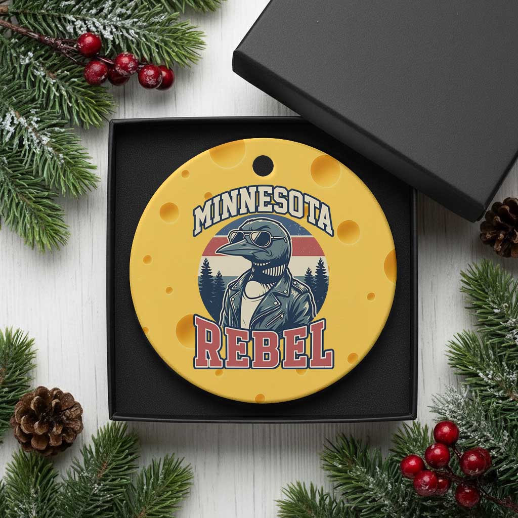 Minnesota Rebel Grumpy Loon Ceramic Ornament Retro Vintage Politcal Resistance