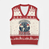 Minnesota Rebel Grumpy Loon V-Neck Knit Sweater Vest Retro Vintage Politcal Resistance