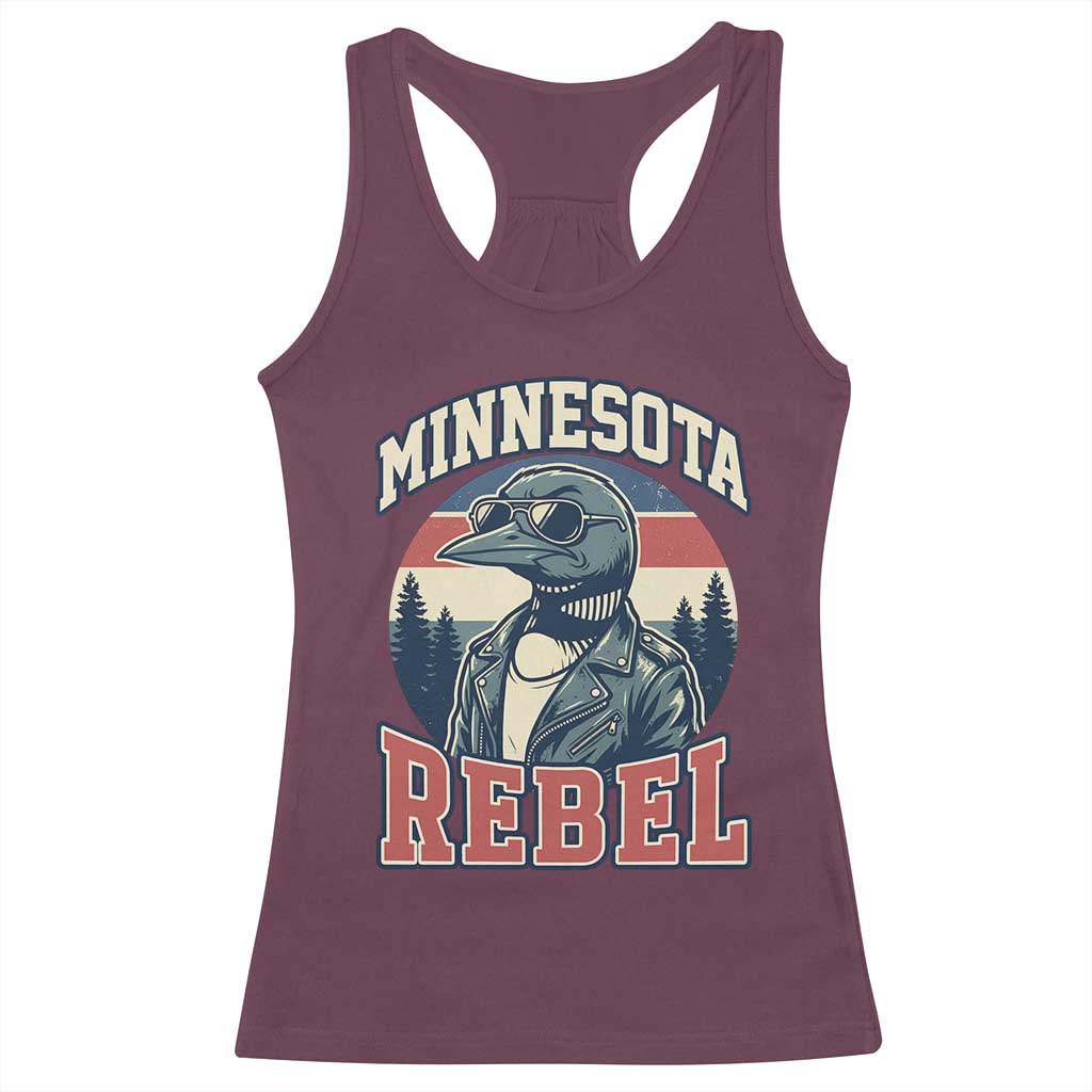 Minnesota Rebel Grumpy Loon Racerback Tank Top Retro Vintage Politcal Resistance