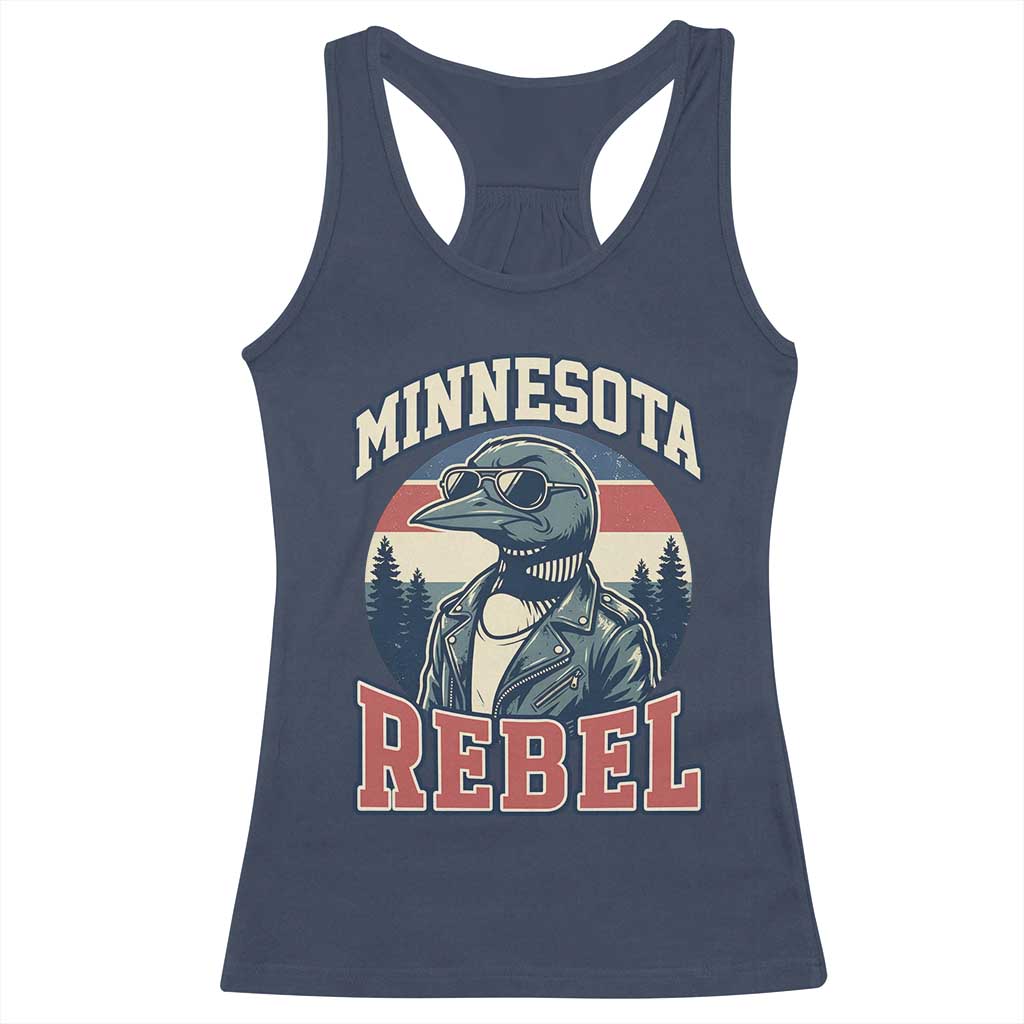 Minnesota Rebel Grumpy Loon Racerback Tank Top Retro Vintage Politcal Resistance
