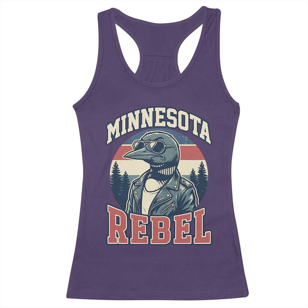 Minnesota Rebel Grumpy Loon Racerback Tank Top Retro Vintage Politcal Resistance
