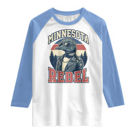 Minnesota Rebel Grumpy Loon Raglan Shirt Retro Vintage Politcal Resistance