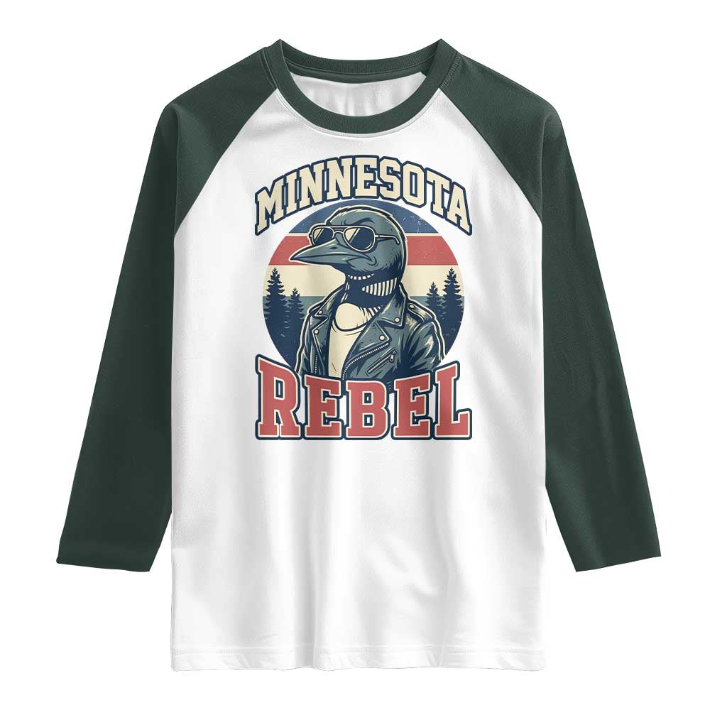 Minnesota Rebel Grumpy Loon Raglan Shirt Retro Vintage Politcal Resistance