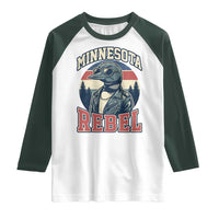 Minnesota Rebel Grumpy Loon Raglan Shirt Retro Vintage Politcal Resistance
