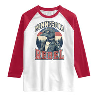Minnesota Rebel Grumpy Loon Raglan Shirt Retro Vintage Politcal Resistance
