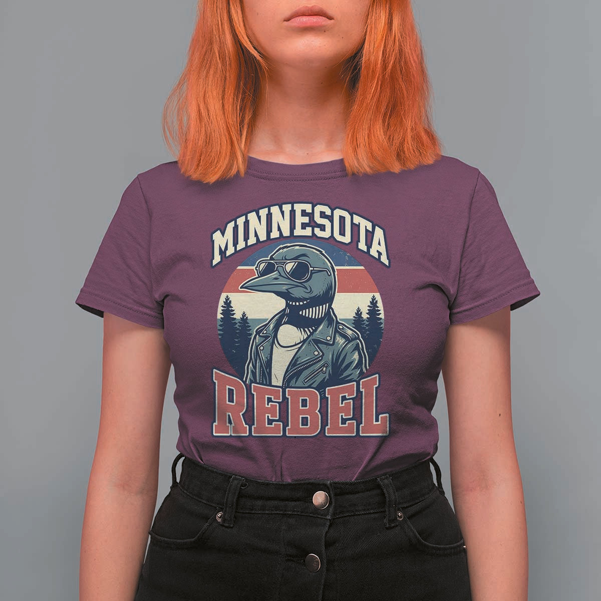 Minnesota Rebel Grumpy Loon T Shirt For Women Retro Vintage Politcal Resistance