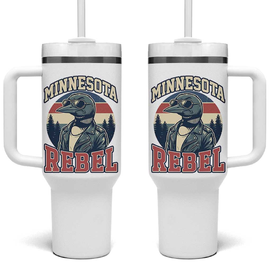 Minnesota Rebel Grumpy Loon Tumbler With Handle Retro Vintage Politcal Resistance