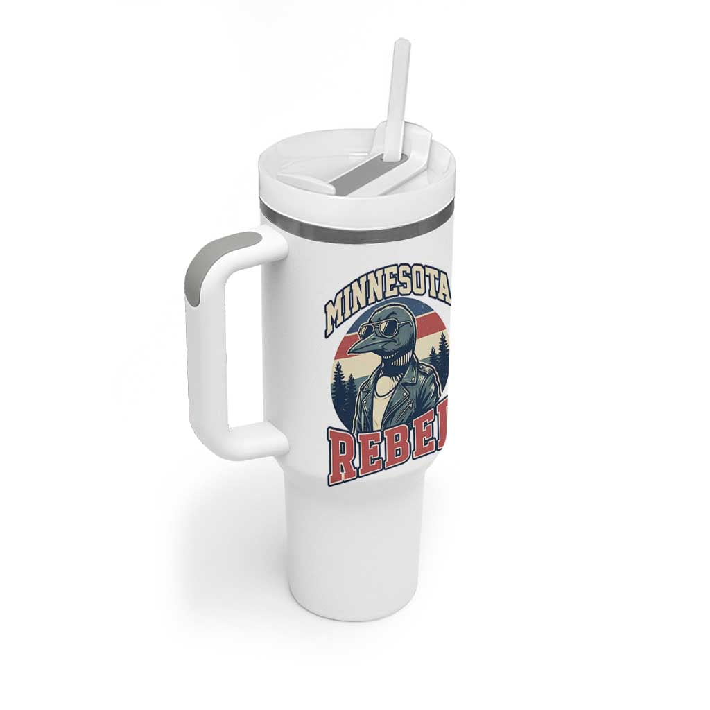 Minnesota Rebel Grumpy Loon Tumbler With Handle Retro Vintage Politcal Resistance