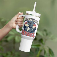 Minnesota Rebel Grumpy Loon Tumbler With Handle Retro Vintage Politcal Resistance