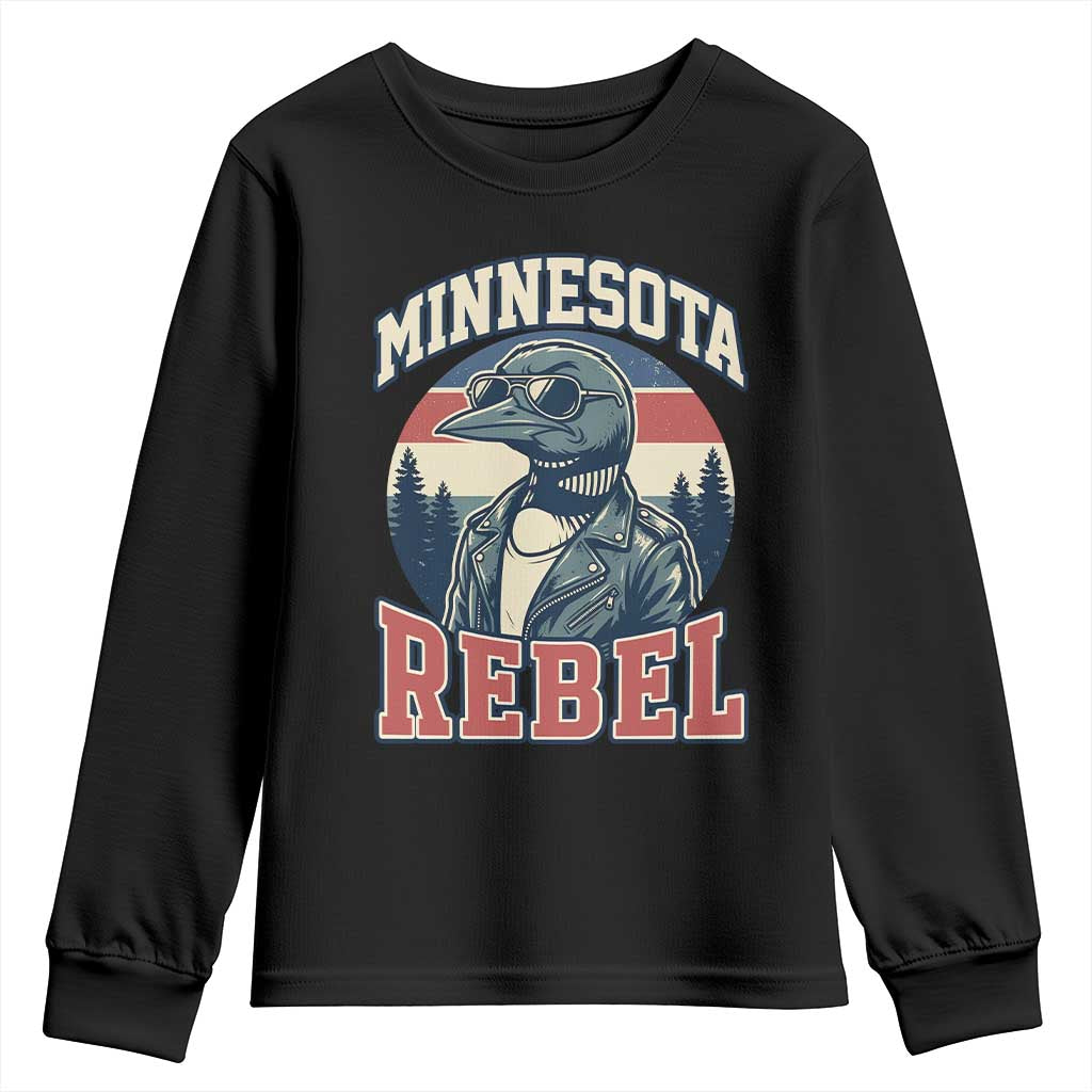 Minnesota Rebel Grumpy Loon Youth Sweatshirt Retro Vintage Politcal Resistance