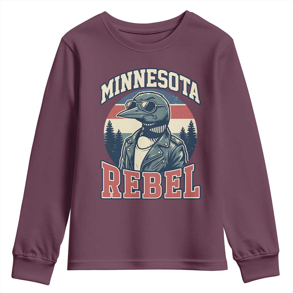 Minnesota Rebel Grumpy Loon Youth Sweatshirt Retro Vintage Politcal Resistance