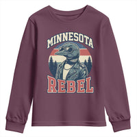 Minnesota Rebel Grumpy Loon Youth Sweatshirt Retro Vintage Politcal Resistance