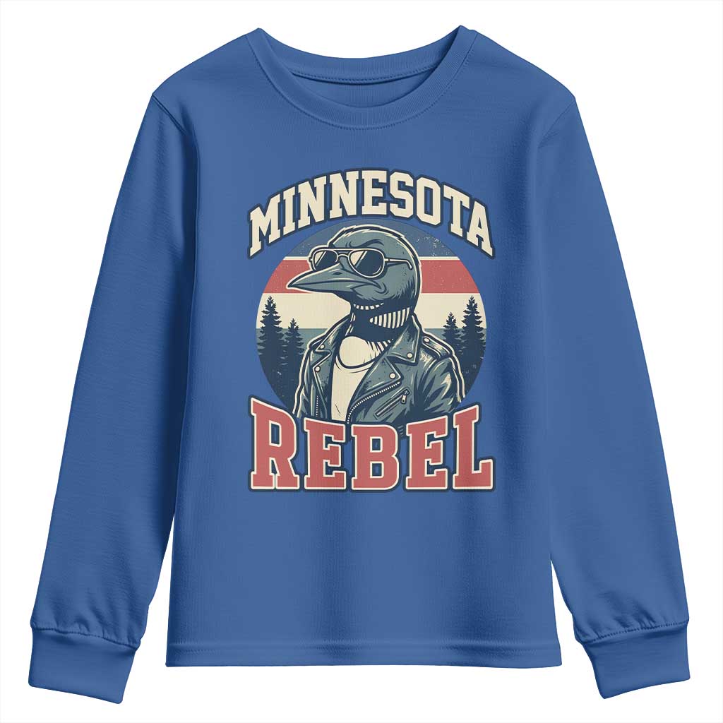 Minnesota Rebel Grumpy Loon Youth Sweatshirt Retro Vintage Politcal Resistance