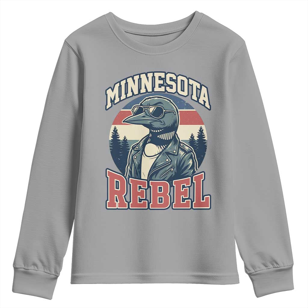Minnesota Rebel Grumpy Loon Youth Sweatshirt Retro Vintage Politcal Resistance