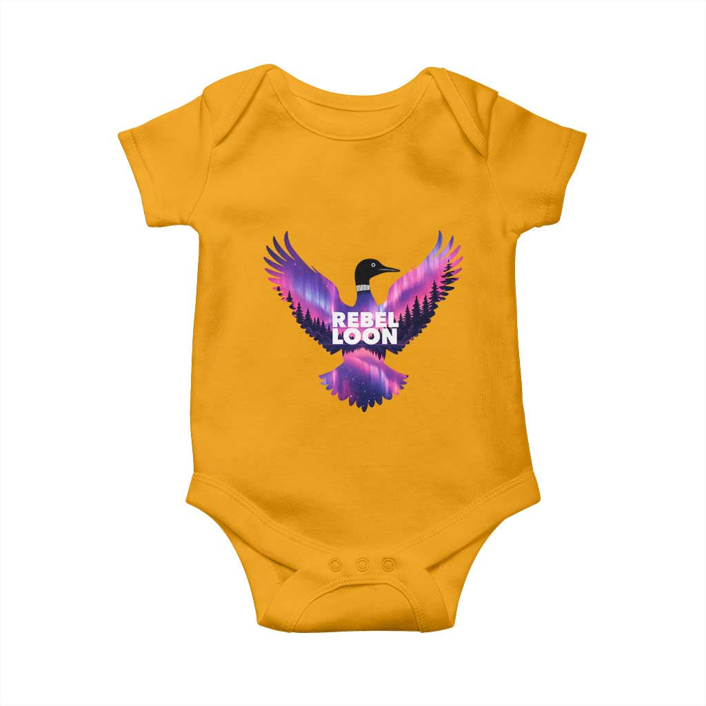 Rebel Loon Aurora Northern Lights Baby Onesie Minnesota Night Sky Politcal Resistance