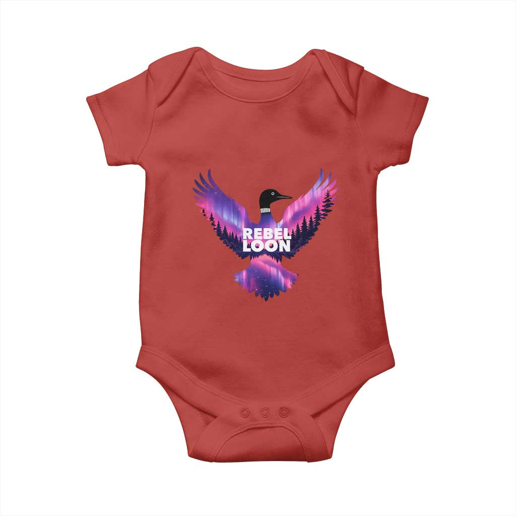 Rebel Loon Aurora Northern Lights Baby Onesie Minnesota Night Sky Politcal Resistance