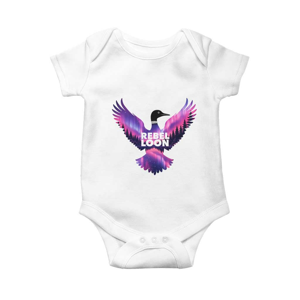 Rebel Loon Aurora Northern Lights Baby Onesie Minnesota Night Sky Politcal Resistance