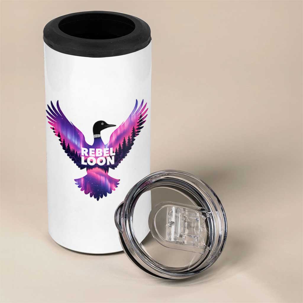 Rebel Loon Aurora Northern Lights 4 in 1 Can Cooler Tumbler Minnesota Night Sky Politcal Resistance