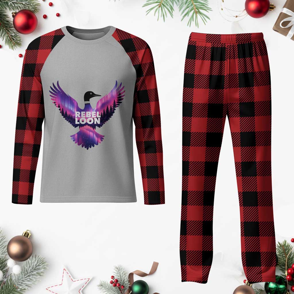 Rebel Loon Aurora Northern Lights Plaid Pajama Set Minnesota Night Sky Politcal Resistance
