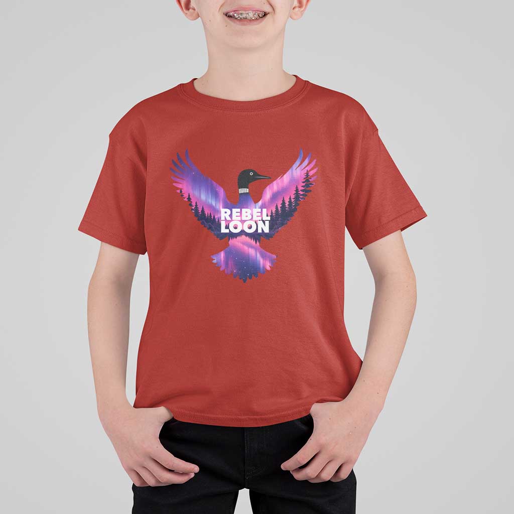Rebel Loon Aurora Northern Lights T Shirt For Kid Minnesota Night Sky Politcal Resistance