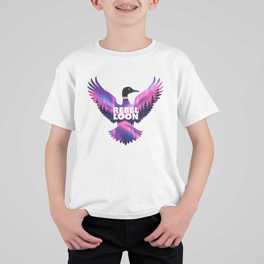 Rebel Loon Aurora Northern Lights T Shirt For Kid Minnesota Night Sky Politcal Resistance