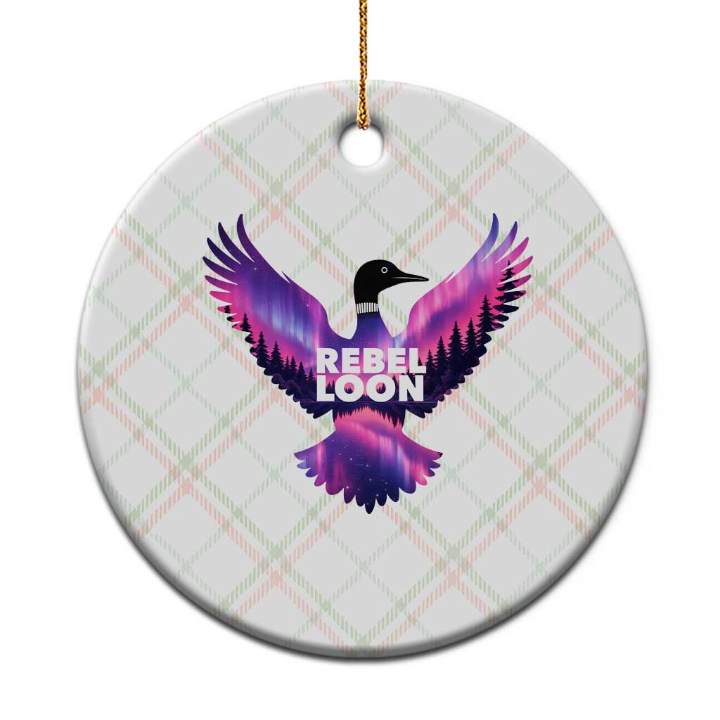 Rebel Loon Aurora Northern Lights Ceramic Ornament Minnesota Night Sky Politcal Resistance
