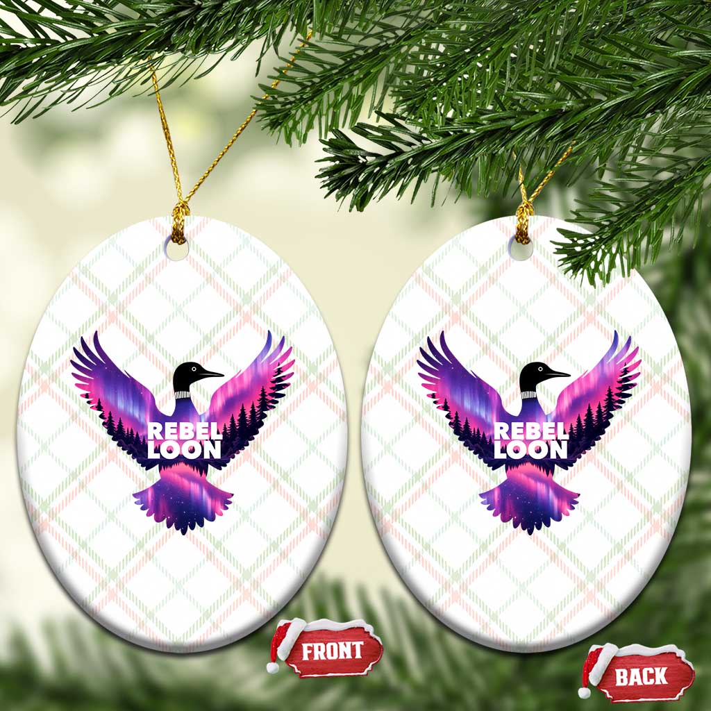 Rebel Loon Aurora Northern Lights Ceramic Ornament Minnesota Night Sky Politcal Resistance