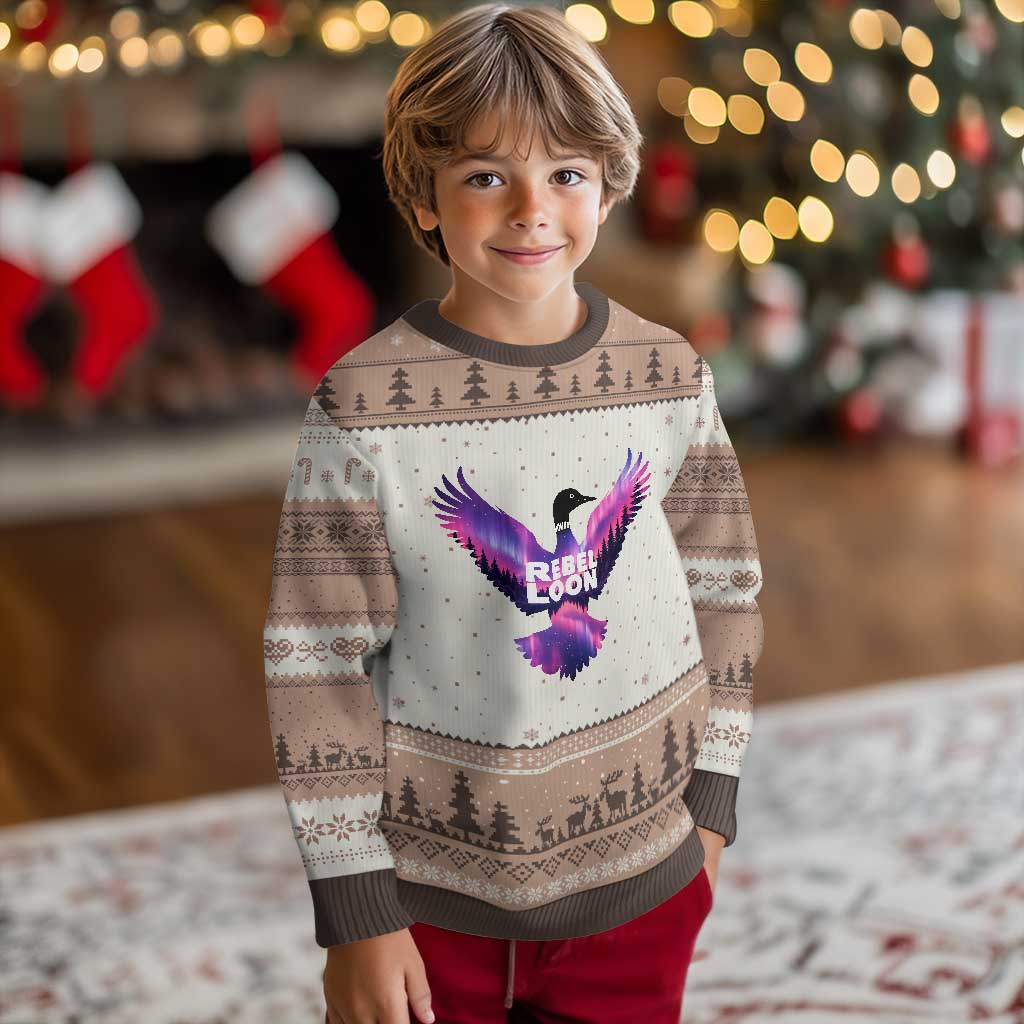 Rebel Loon Aurora Northern Lights Ugly Christmas Sweater Minnesota Night Sky Politcal Resistance