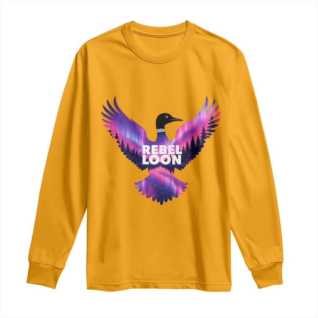 Rebel Loon Aurora Northern Lights Long Sleeve Shirt Minnesota Night Sky Politcal Resistance