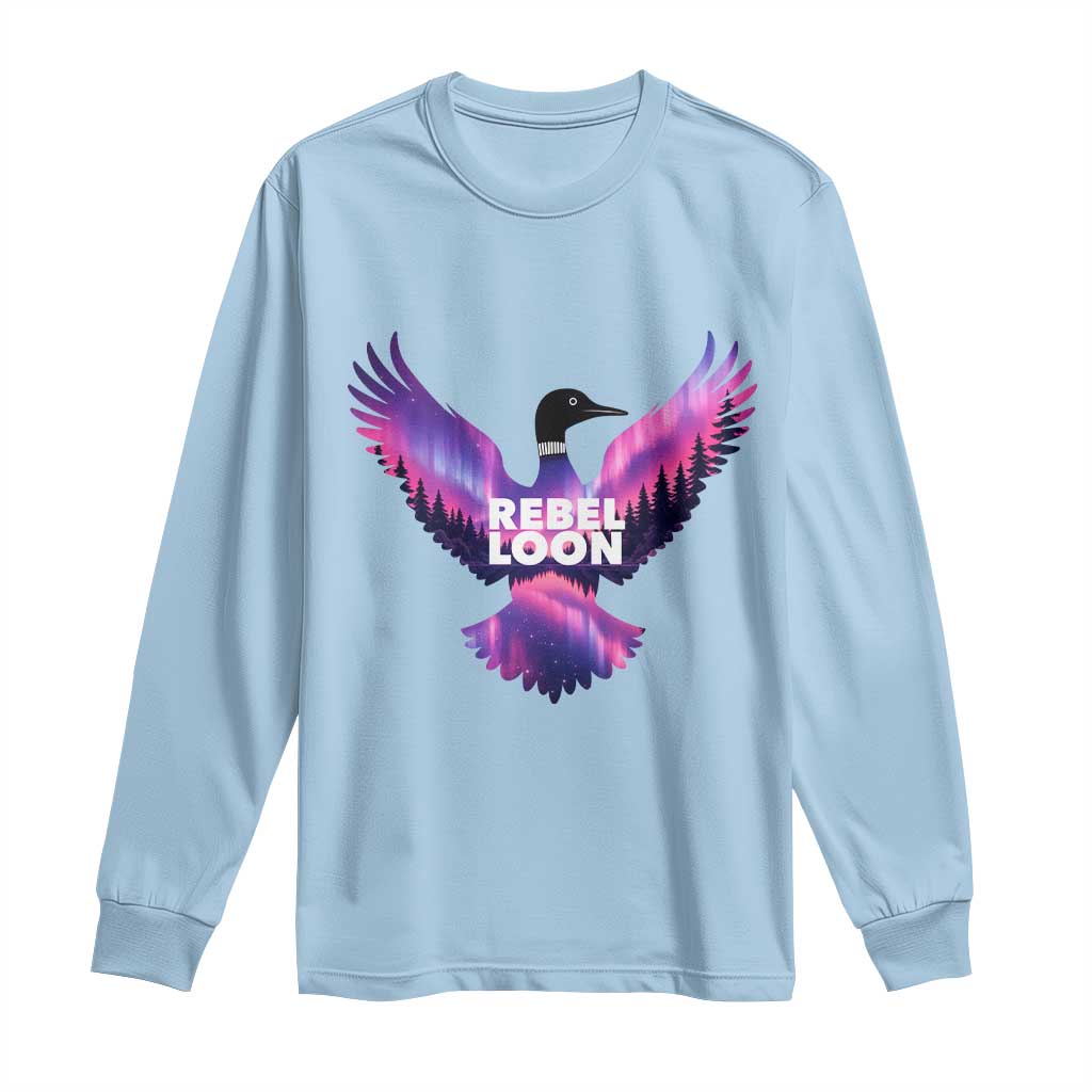 Rebel Loon Aurora Northern Lights Long Sleeve Shirt Minnesota Night Sky Politcal Resistance