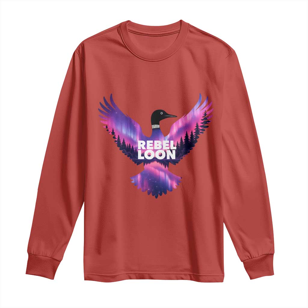 Rebel Loon Aurora Northern Lights Long Sleeve Shirt Minnesota Night Sky Politcal Resistance