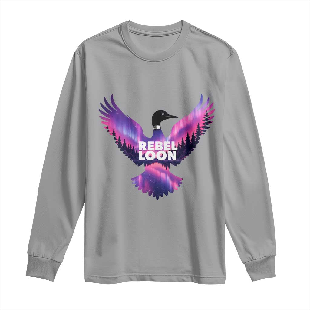 Rebel Loon Aurora Northern Lights Long Sleeve Shirt Minnesota Night Sky Politcal Resistance