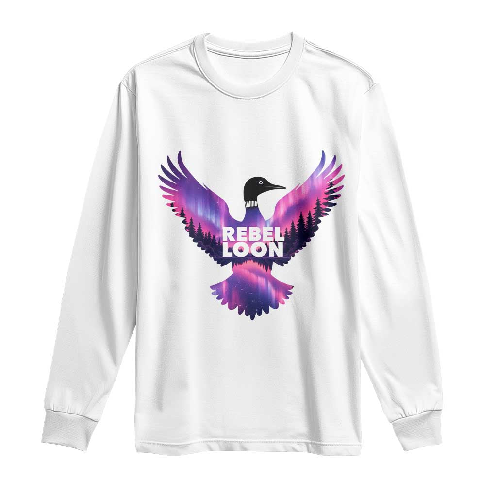 Rebel Loon Aurora Northern Lights Long Sleeve Shirt Minnesota Night Sky Politcal Resistance