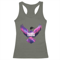 Rebel Loon Aurora Northern Lights Racerback Tank Top Minnesota Night Sky Politcal Resistance