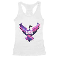 Rebel Loon Aurora Northern Lights Racerback Tank Top Minnesota Night Sky Politcal Resistance