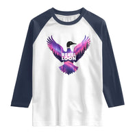 Rebel Loon Aurora Northern Lights Raglan Shirt Minnesota Night Sky Politcal Resistance